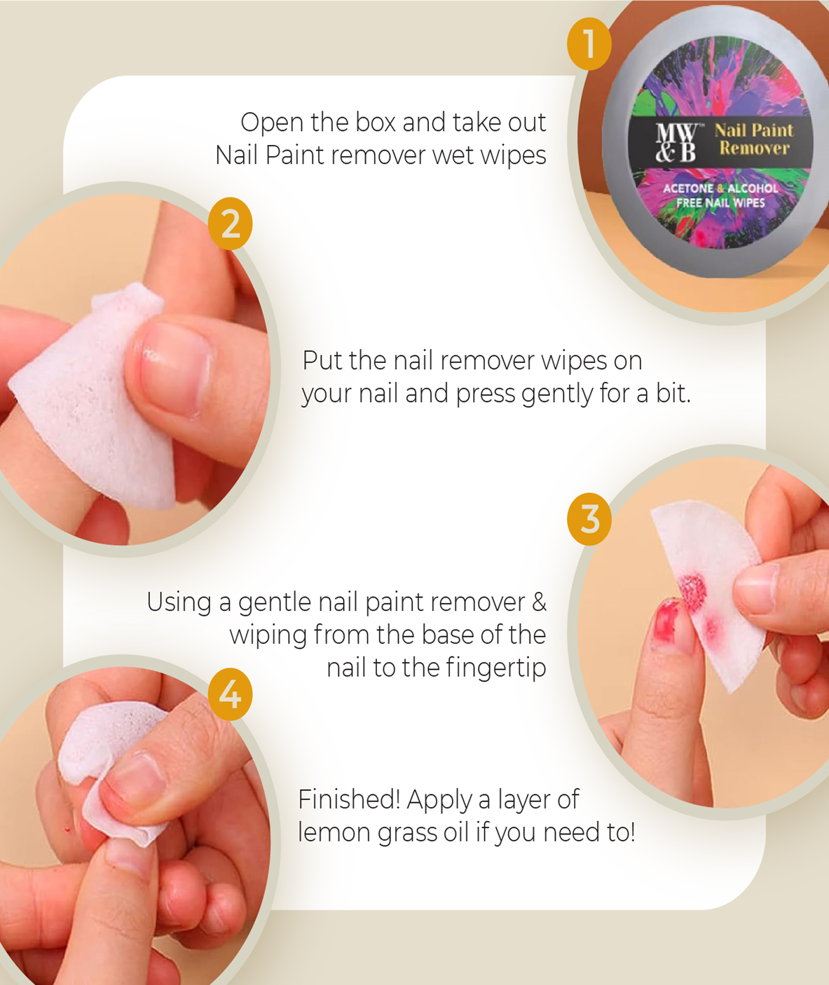 Nail Paint Remover 32 wipes By MW&B | WKLY Essentials