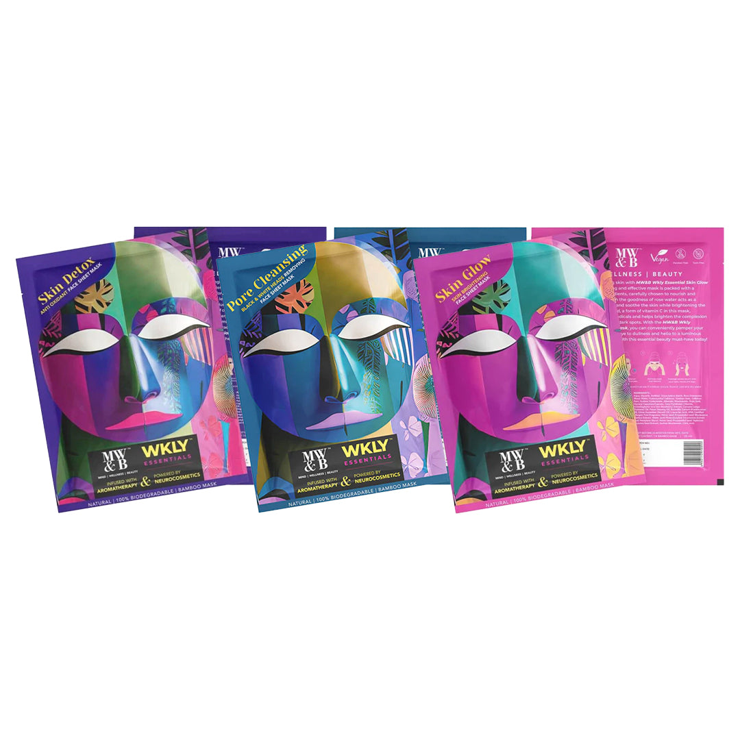 Buy Combo Pore Cleansing Skin-Detox Skin Glow Face Sheet Mask By MW&B | WKLY Essentials