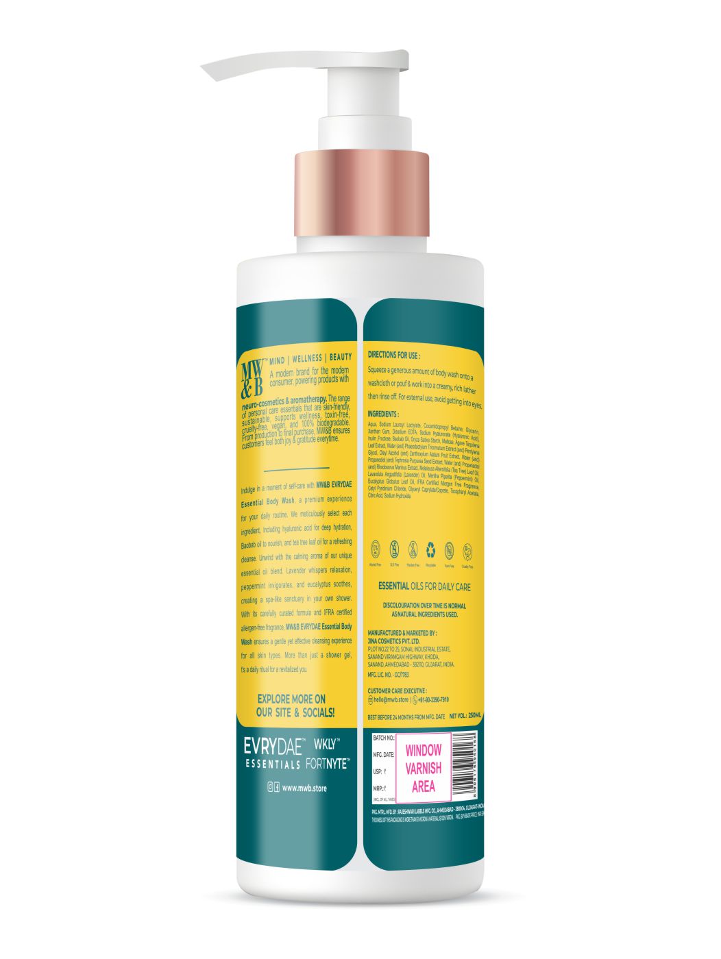 All Natural Body Wash '250 ML' By MW&B | EVRYDAE Essentials